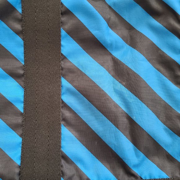 LeSportsac Tote and Cosmetic Pouch Blue Black Stripes - Picture 4 of 4